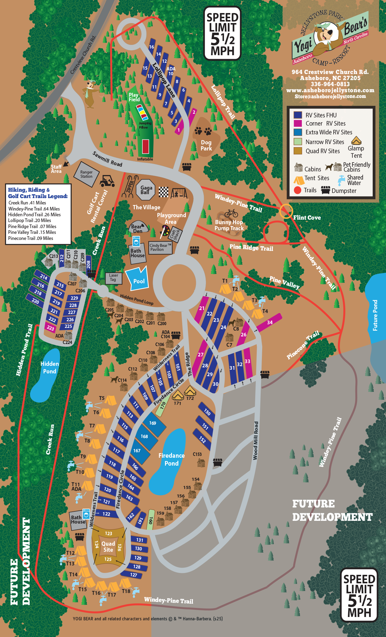 Yogi Bear's Jellystone Park™ Asheboro Campground Map