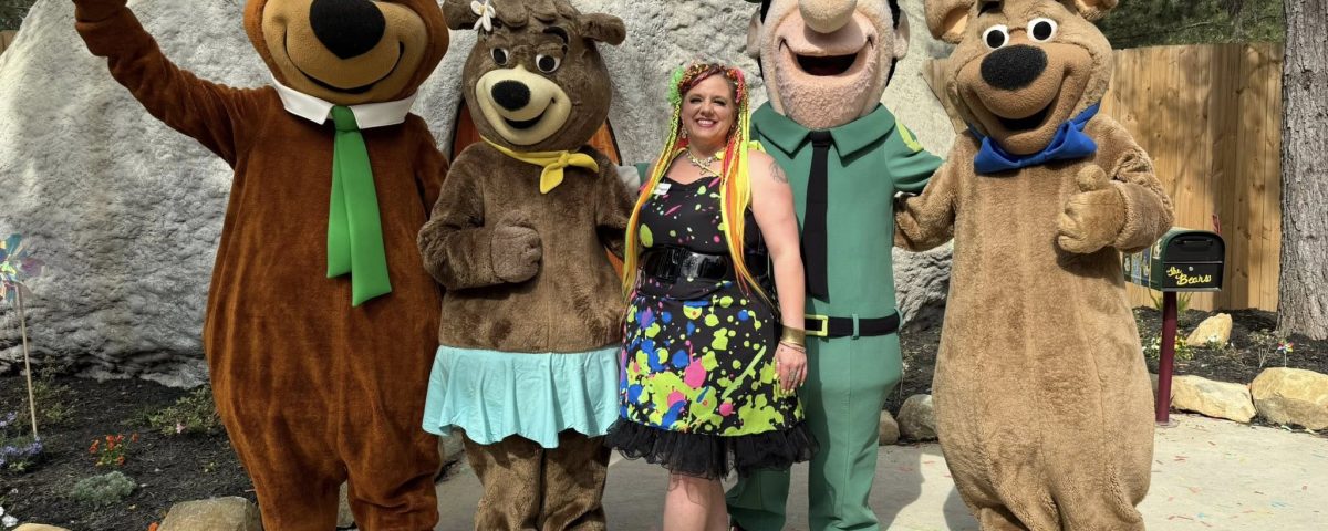 Family enjoying a mild February camping stay at Jellystone Park™ Asheboro