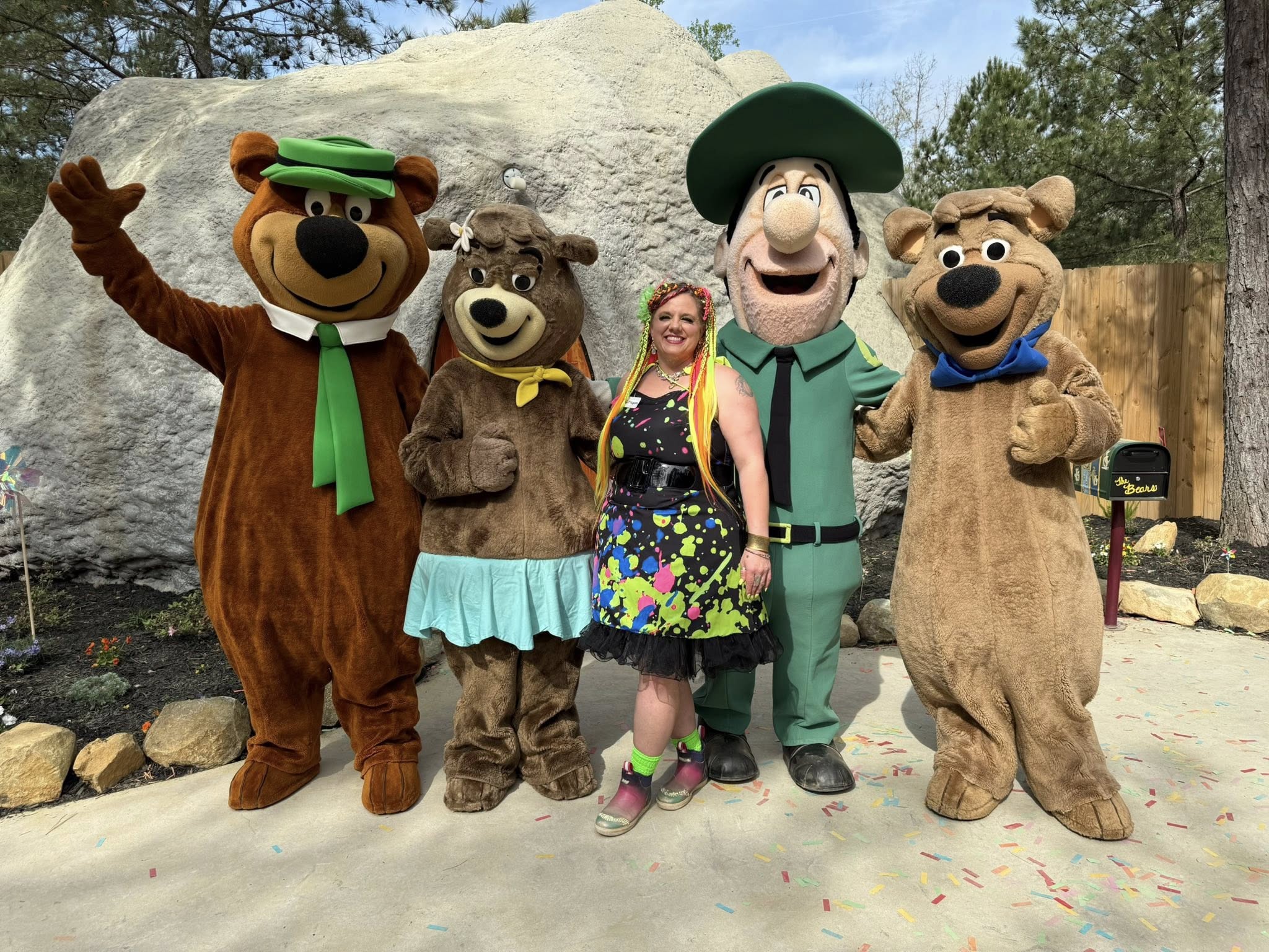 Family enjoying a mild February camping stay at Jellystone Park™ Asheboro